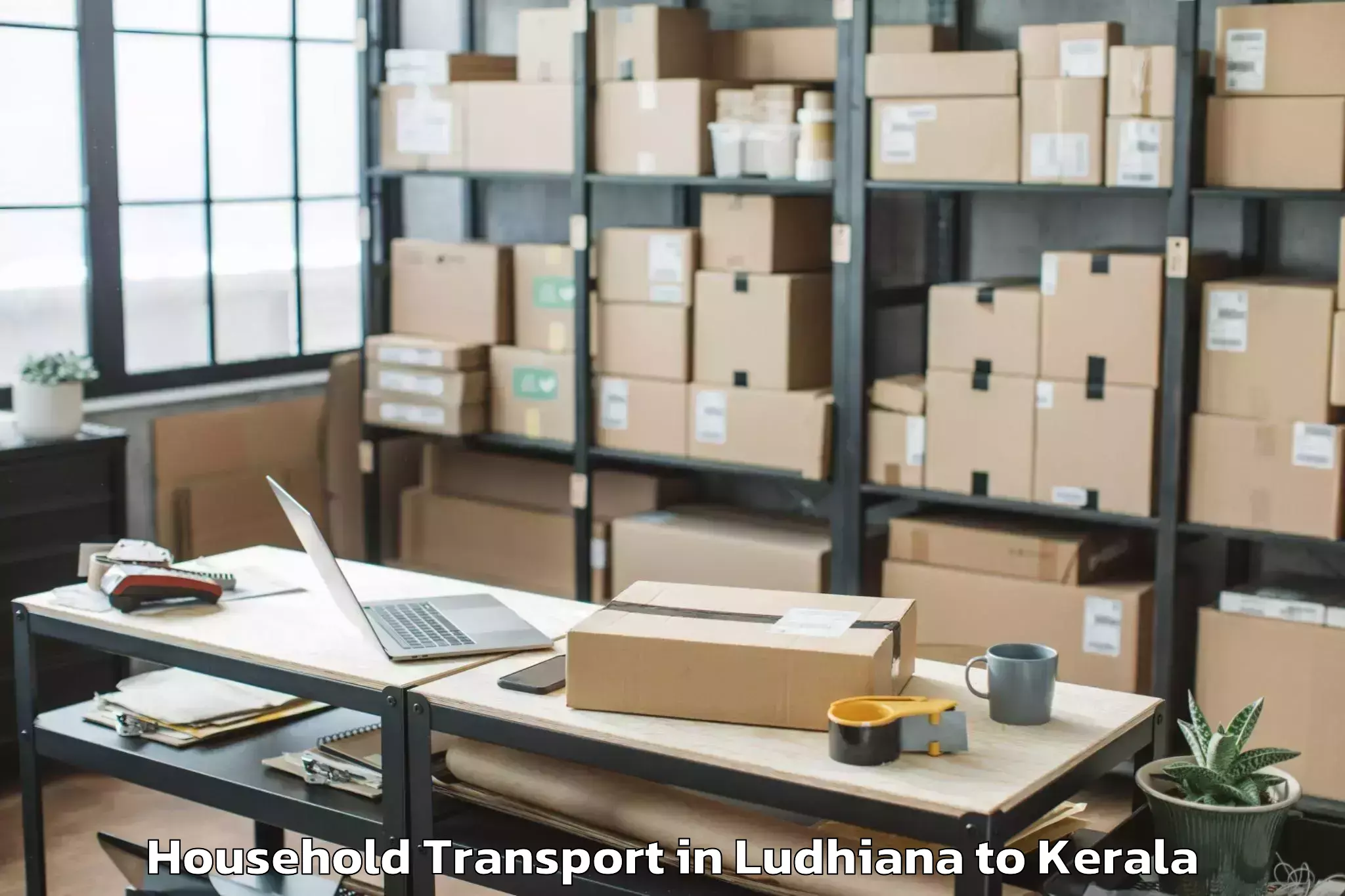 Book Ludhiana to Selex Mall Thrissur Household Transport Online